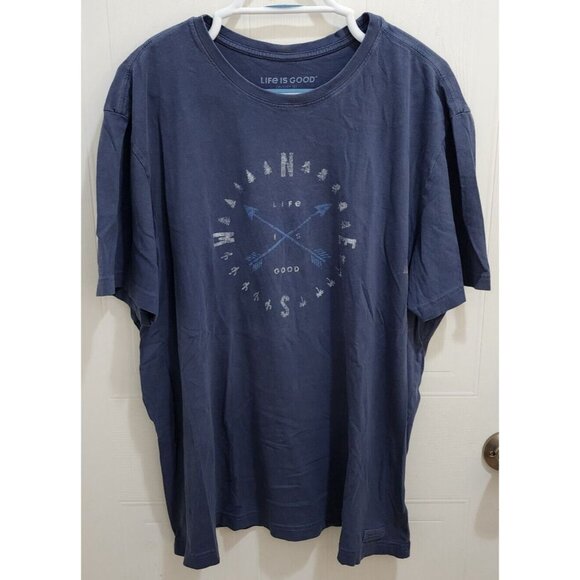 Lot of x2 Life is Good Crusher Tee Short Sleeve T Shirt Compass Size XL SEE PICS - Picture 11 of 16